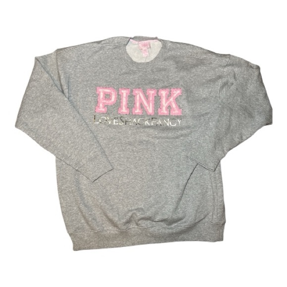 NEW! PINK Victoria's Secret x Love Shack Fancy Sweatshirt & Sweatpants Set Large - Picture 5 of 16